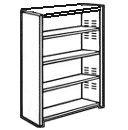 Beachcomber Bookcase w\/2 Fixed  Shelves & 2 Adjustable Shelves